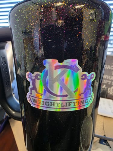 Customer photo review of 100 2.5" Custom Holographic Stickers