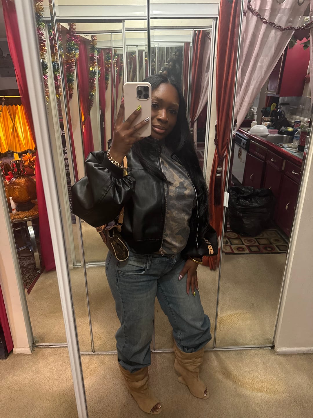 Customer photo review of VINCENT-NUDE PEEP TOE WEDGE BOOT