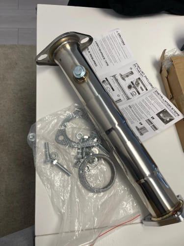 Customer photo review of 2.5" S/S Adjustable Decat For 92-95 Honda Civic 90-02 Accord