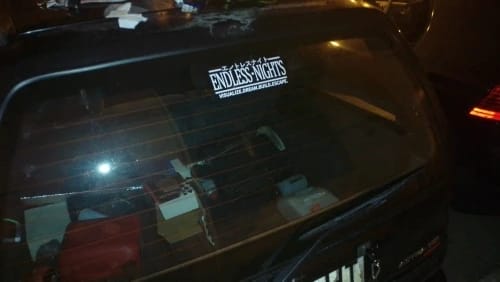 Customer photo review of Endless Nights Car Decal