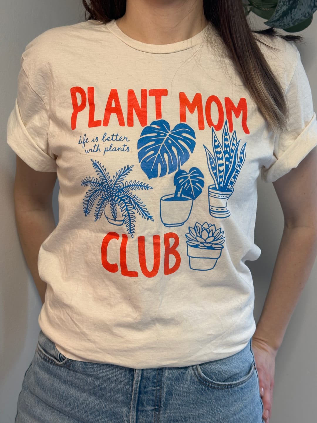 Customer photo review of Plant Mom Club T-Shirt | Plant Lover Gift for Gardeners
