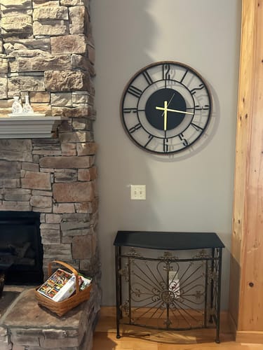 Customer photo review of METAL WALL CLOCK with Wooden Corners