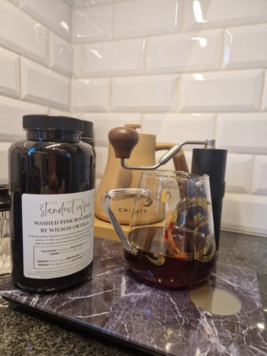 Customer photo review of Wilson Ortega Washed Pink Bourbon, Huila Colombia