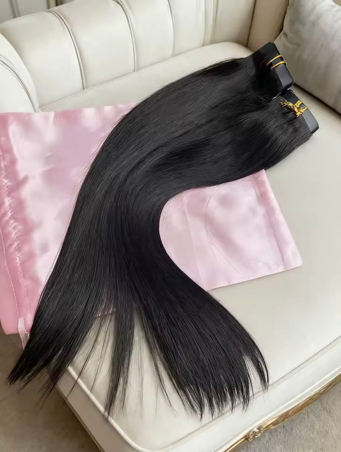 Customer photo review of Extensiones de Cabello 100% Natural©️ Tono #1B Castaño Oscuro