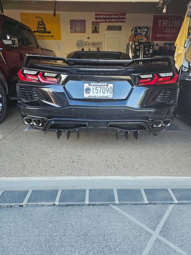 Customer photo review of Corvette C8 Rear Bumper Add-On Diffuser Splitter Lip