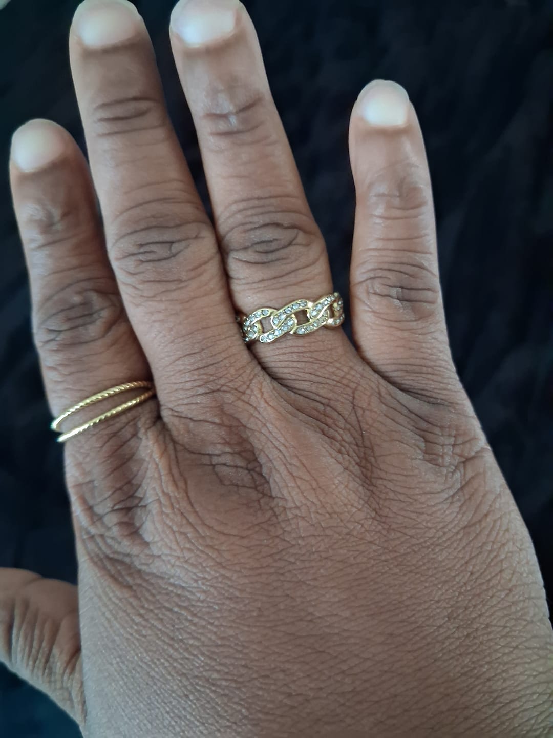 Customer photo review of Iced Cuban Link Ring
