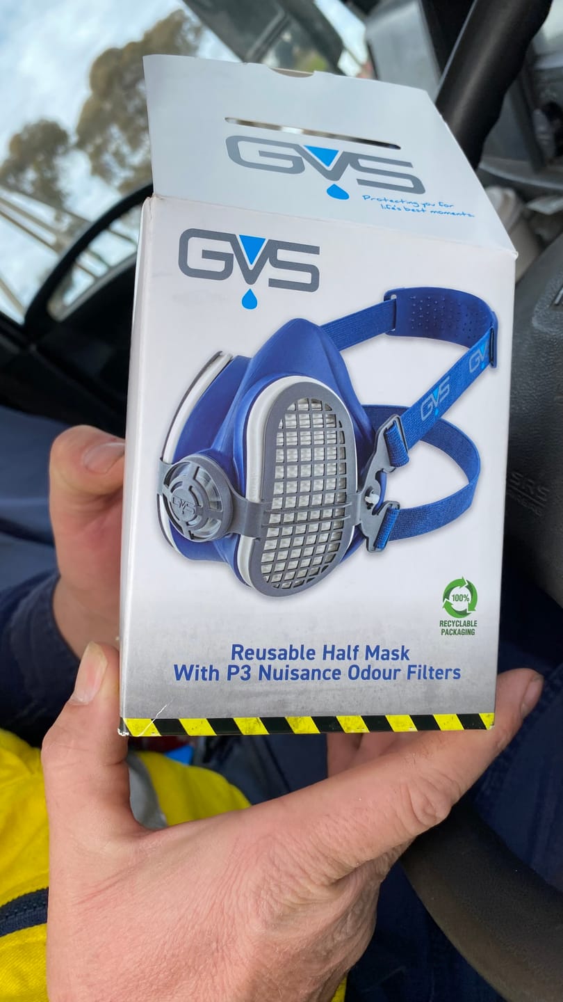 Customer photo review of GVS Elipse® A1P3 Organic Vapour and Dustproof Respirator | SPR338 / SPR503
