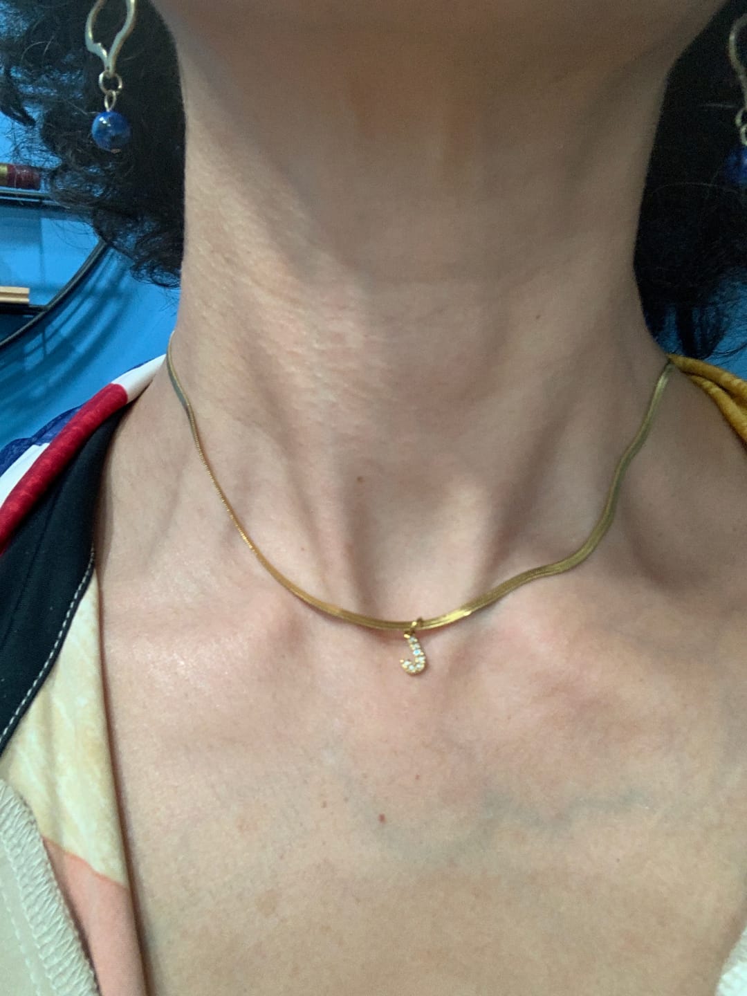 Customer photo review of Melly Initial Herringbone Necklace (Bundle)