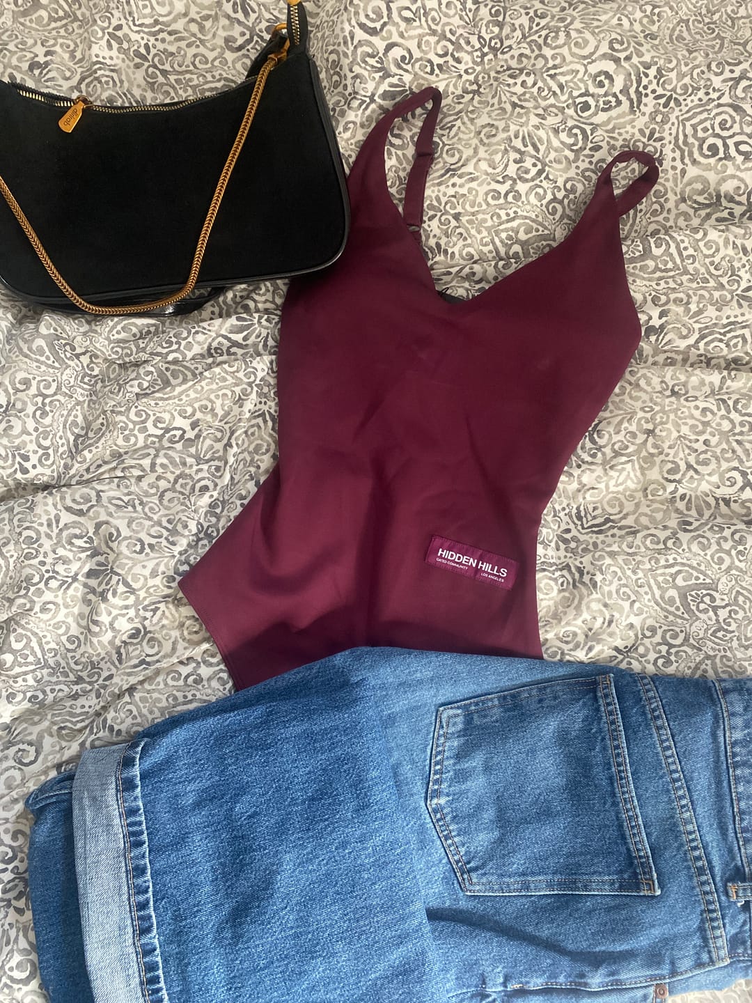 Customer photo review of LABEL BODYSUIT DARK PLUM