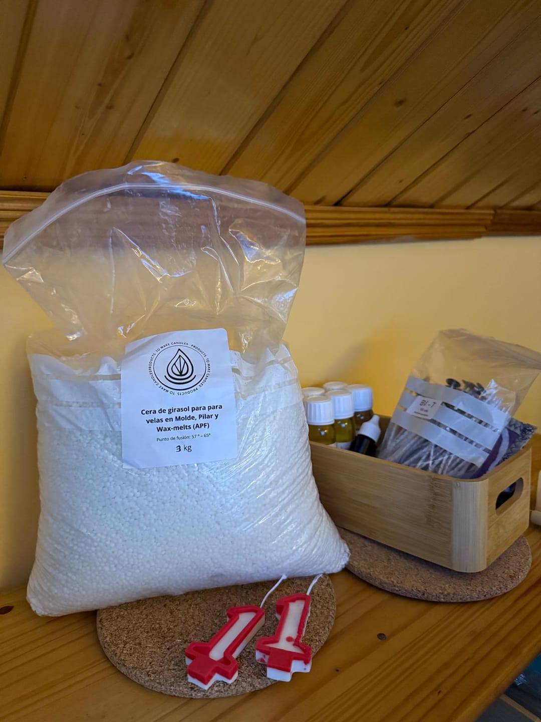 Customer photo review of Cera de Girasol para velas en Molde, Pilar y Wax-melts (APF)
