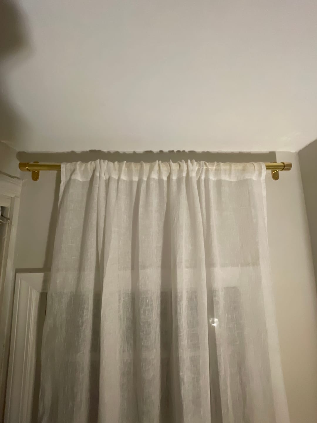 Customer photo review of Curtain Rail – Unlacquered Polished Brass