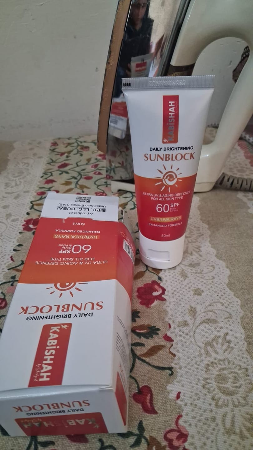 Customer photo review of LuminaGuard Daily Brightening Sunblock