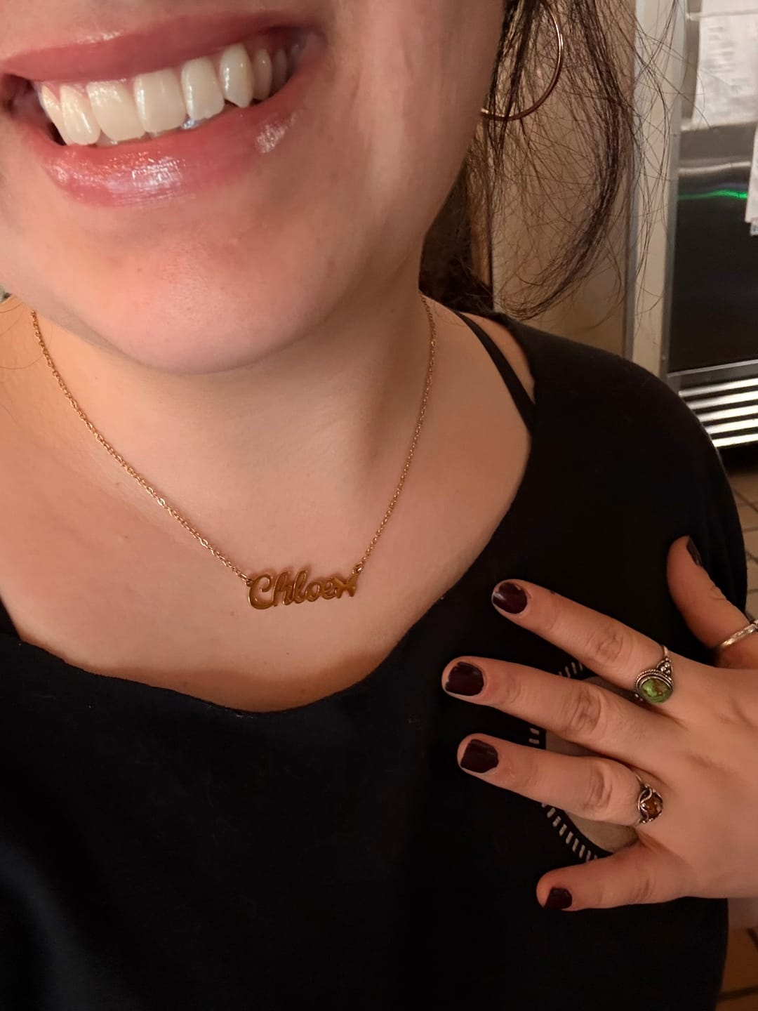 Customer photo review of Butterfly Name Necklace