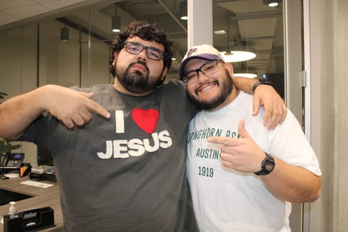 Customer photo review of I Love Jesus Stitched Premium Tee