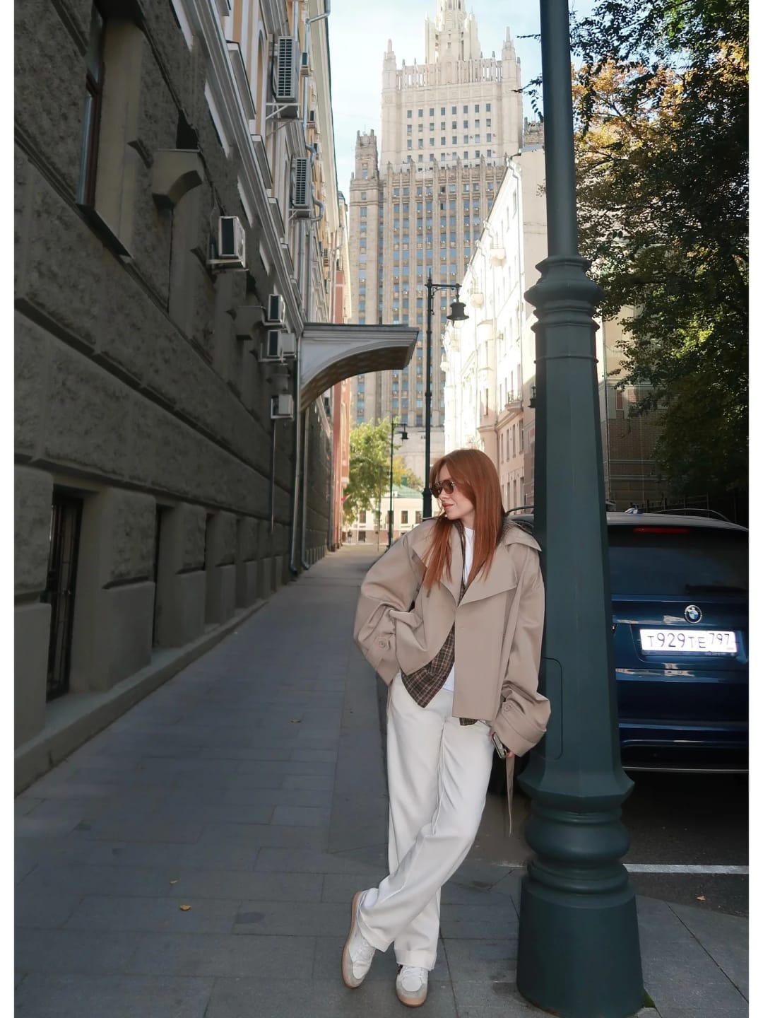 Customer photo review of Violy Belted Cropped Trench Coat