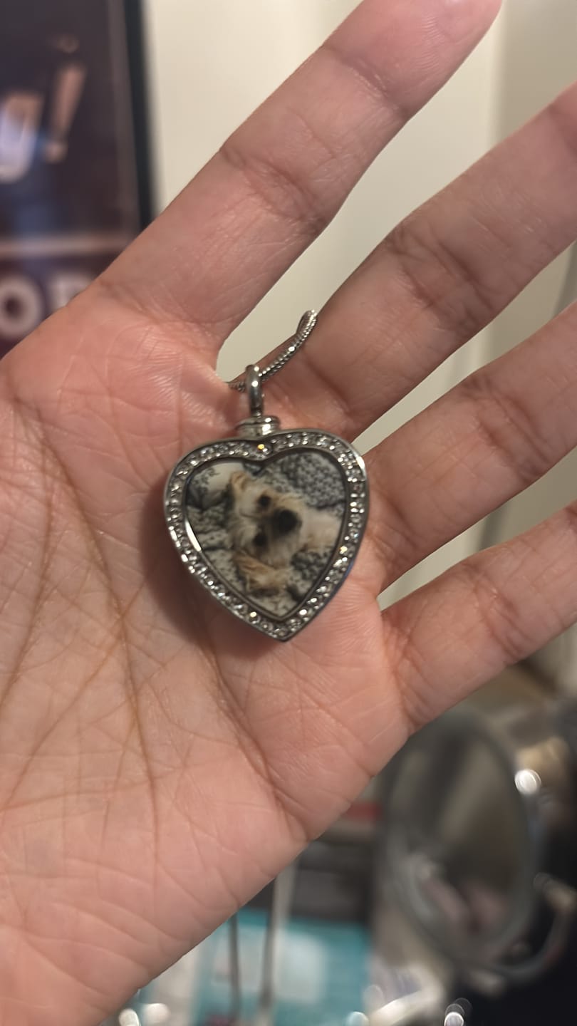 Customer photo review of Customized Urn Necklace for Ashes for Women/Men
