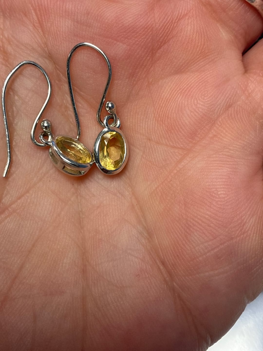 Customer photo review of Citrine oval earrings