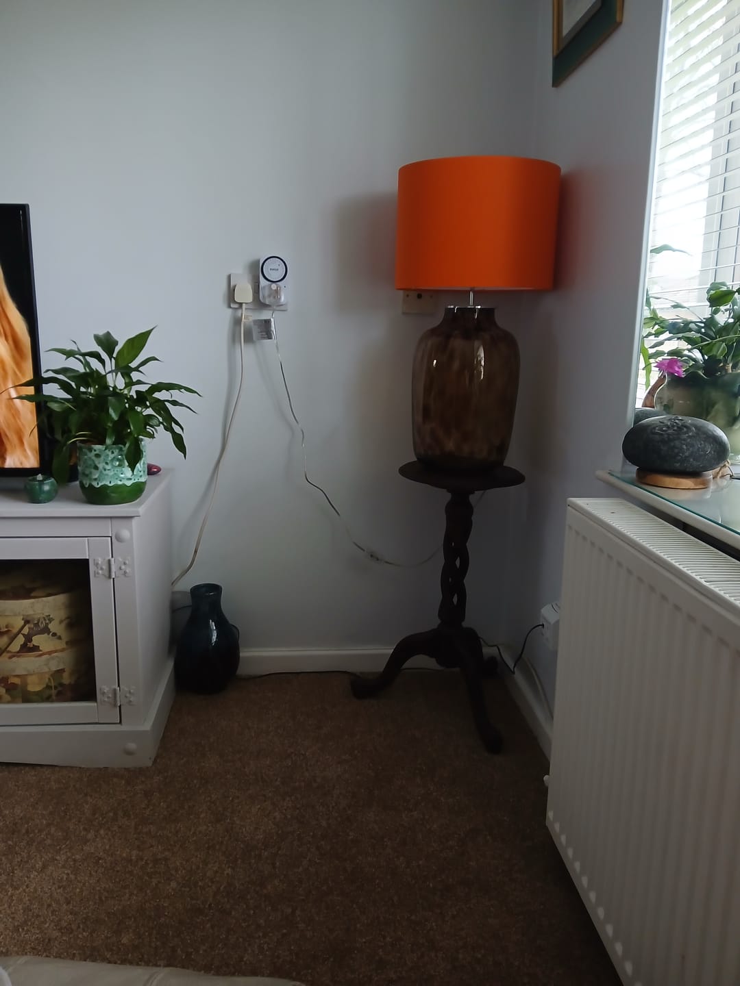 Customer photo review of Orange Handmade Lampshade with 100% cotton fabric