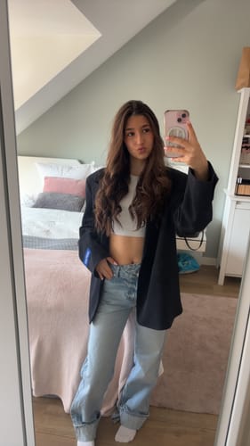 Customer photo review of BLUE LABEL EMBOSSED BLAZER NAVY