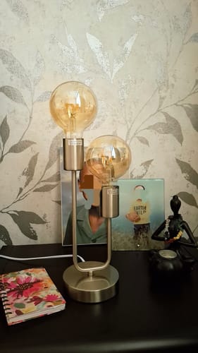 Customer photo review of Trophy Metal Table Lamp 2 Light Black | Gold | Chrome