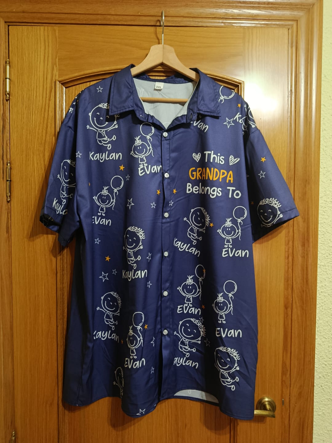 Customer photo review of Personalized Hawaiian Shirt- This Grandpa Belongs To Doodle