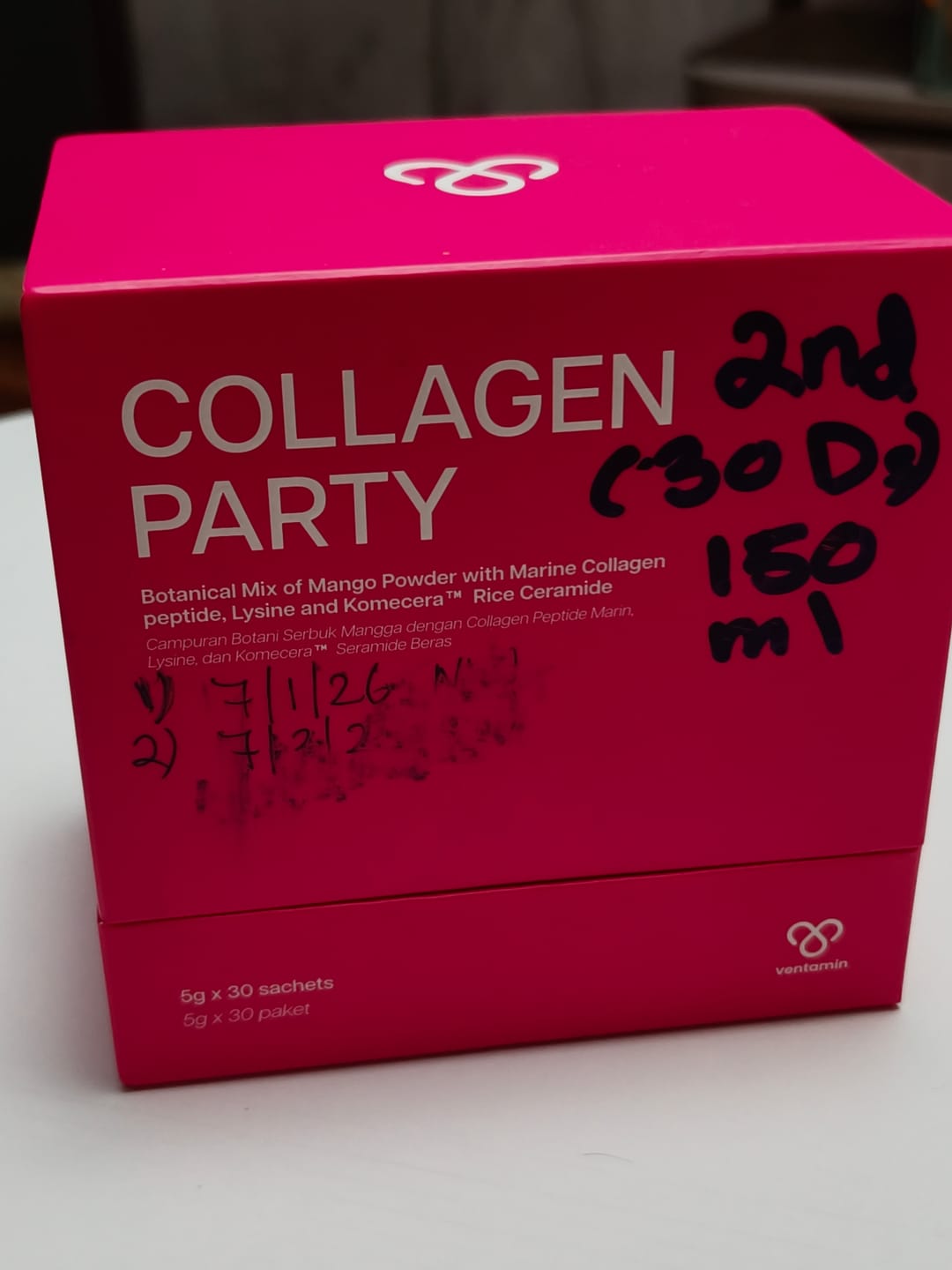 Customer photo review of Ventamin Collagen Party: Doctor-Formulated Drink Mix for Firmer, Tighter, Younger Skin