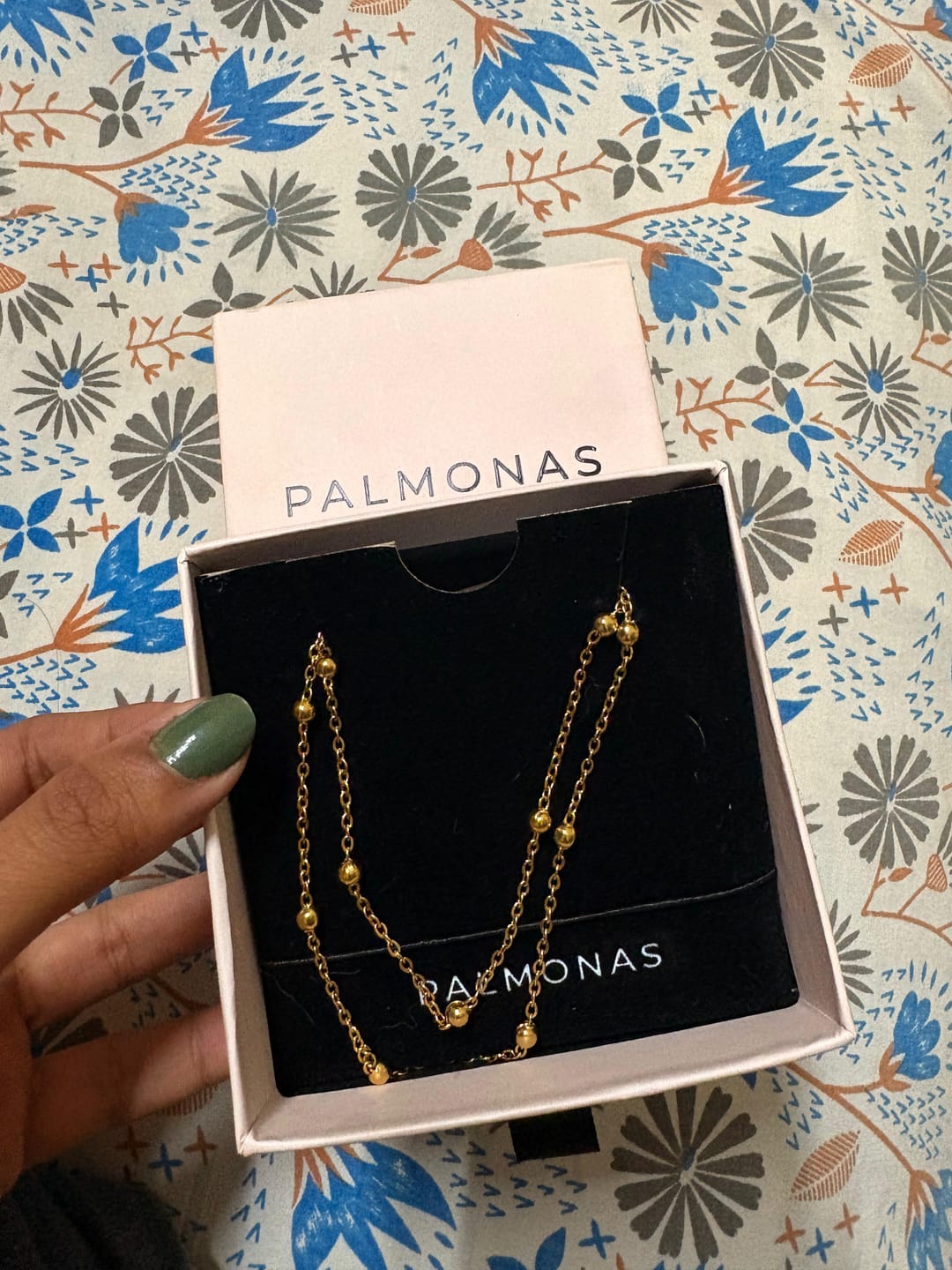 Customer photo review of Contour Beaded Layered Necklace