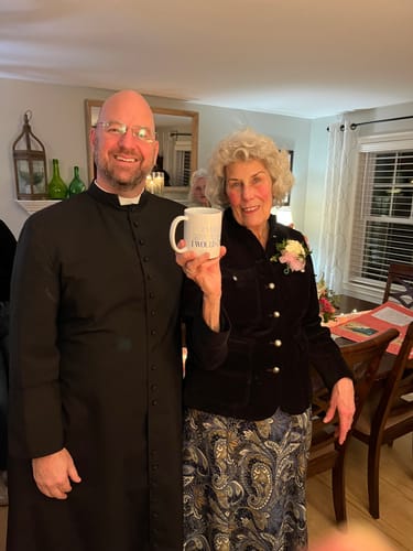 Customer photo review of I Told My Priest I Would Chill Mug