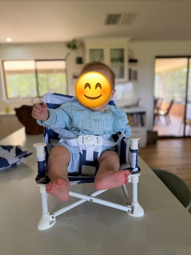 Customer photo review of Navy & White Baby Chair