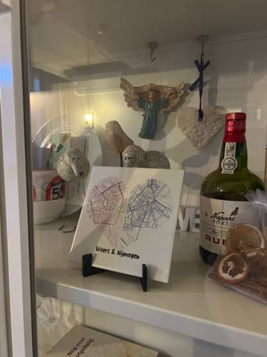 Customer photo review of Twee Steden Hart Tegel – Personaliseerbare Love Map Plattegrond