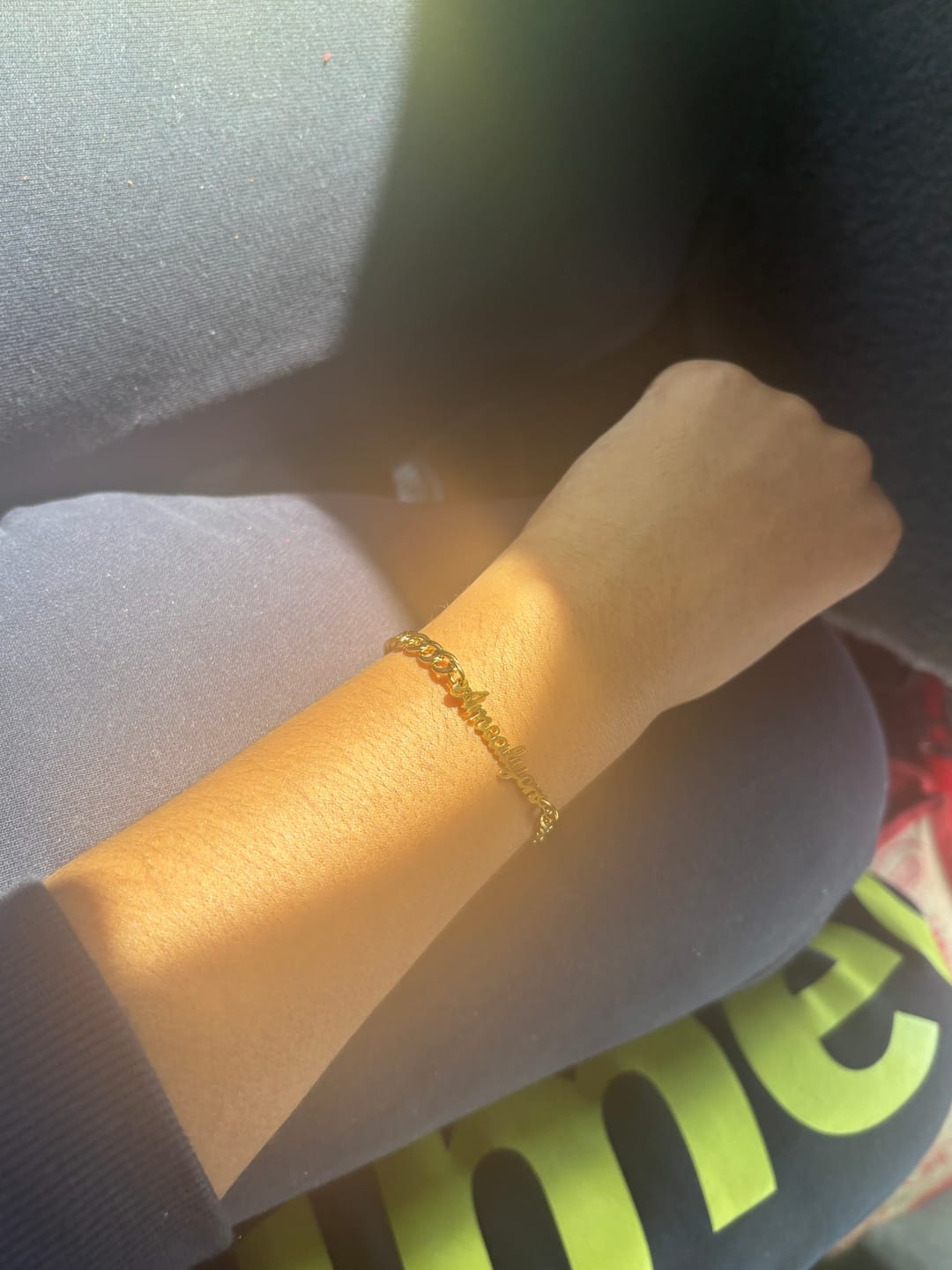 Customer photo review of Name Bracelet w/ Cuban Chain