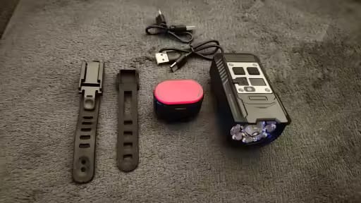 Customer photo review of 20W Rechargeable 9-LED Bike Headlight & Power Bank