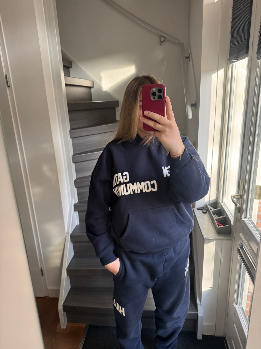 Customer photo review of GATED COMMUNITY HOODIE NAVY