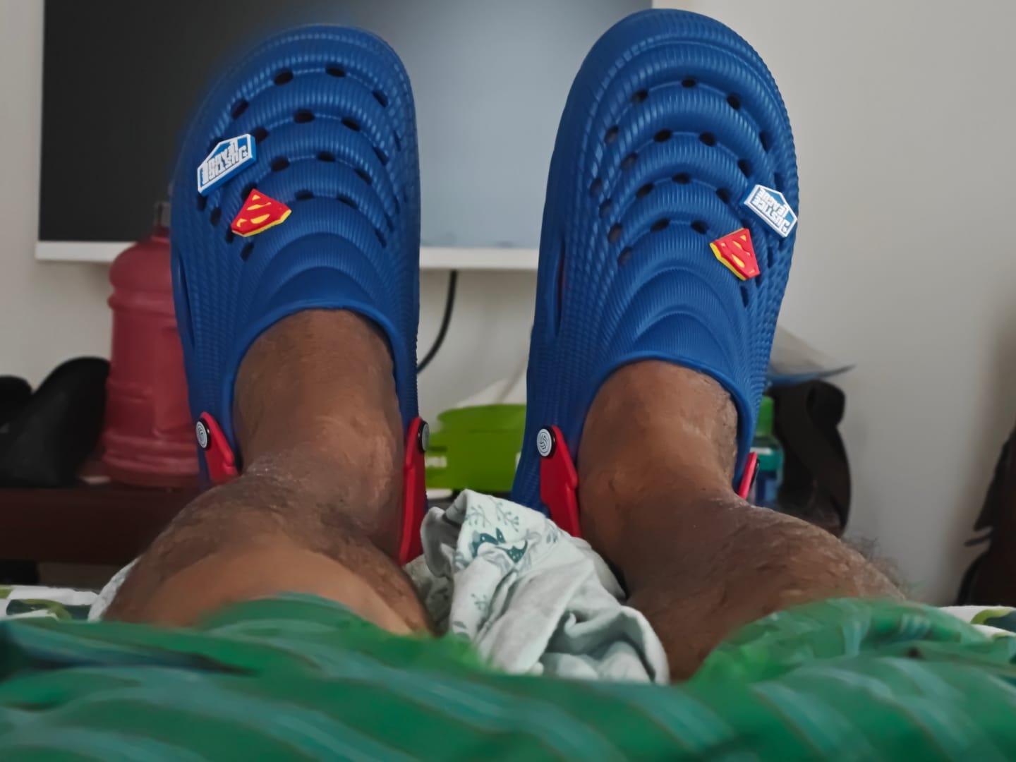 Customer photo review of Justice League PowerGrip Clogs