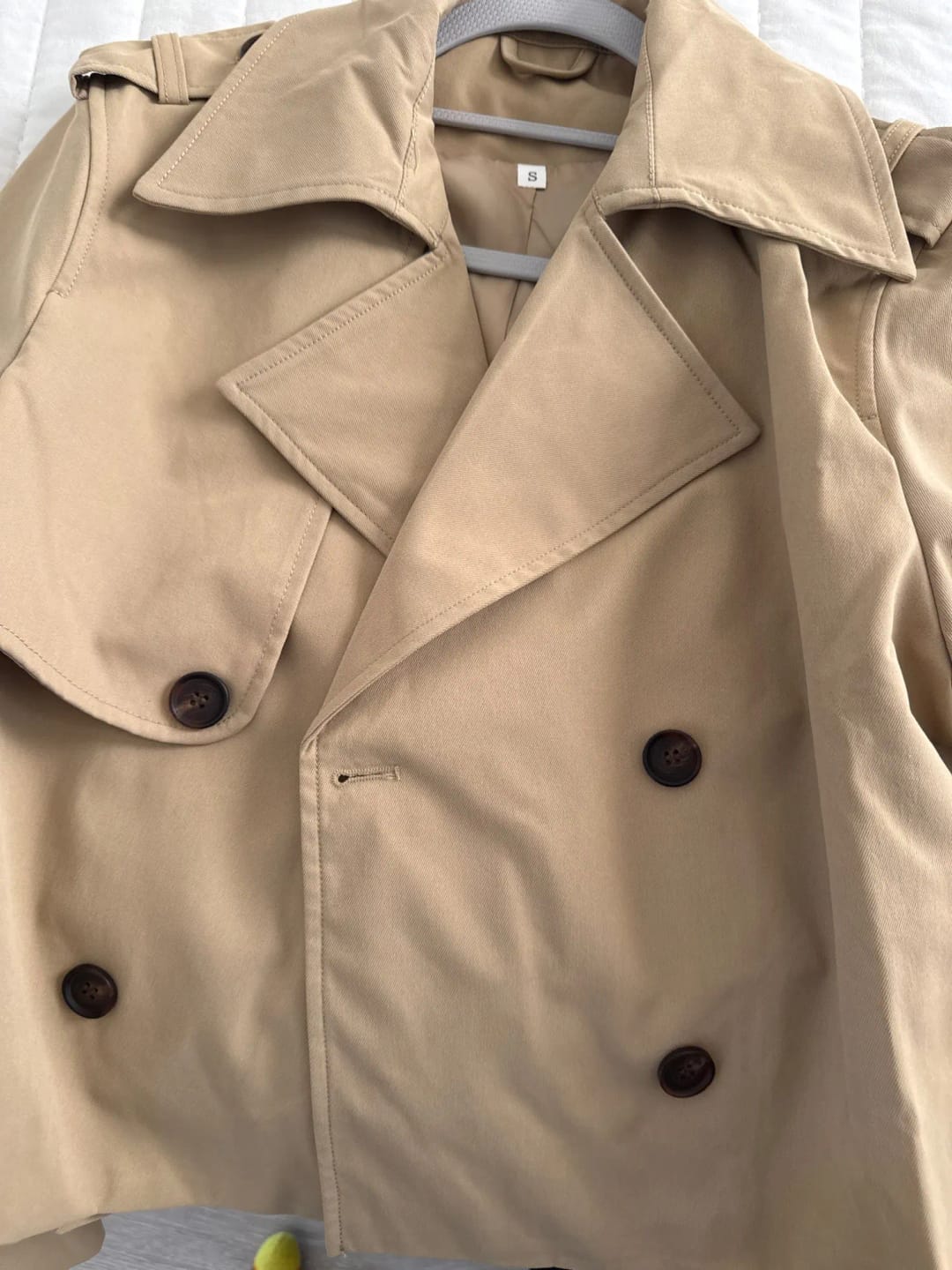 Customer photo review of Thelma Cropped Trench Coat