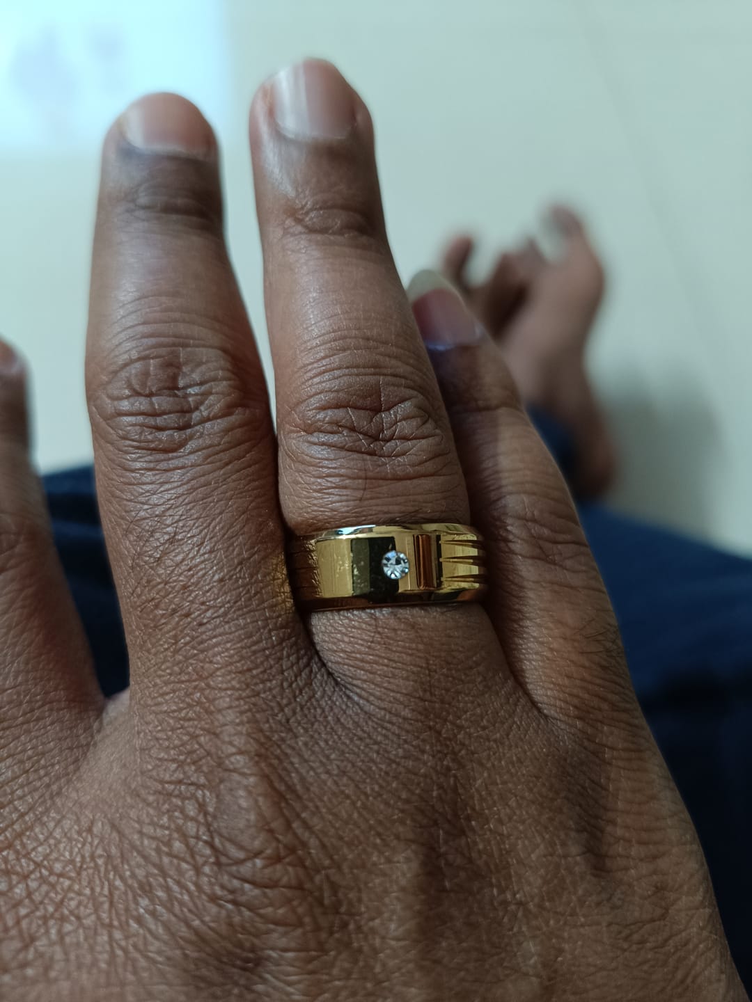 Customer photo review of Shiny Diamond Gold Ring