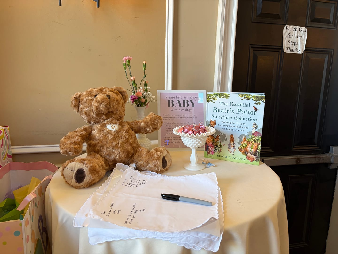 Customer photo review of Toffee Blessing Bear® Baby Shower Bundle