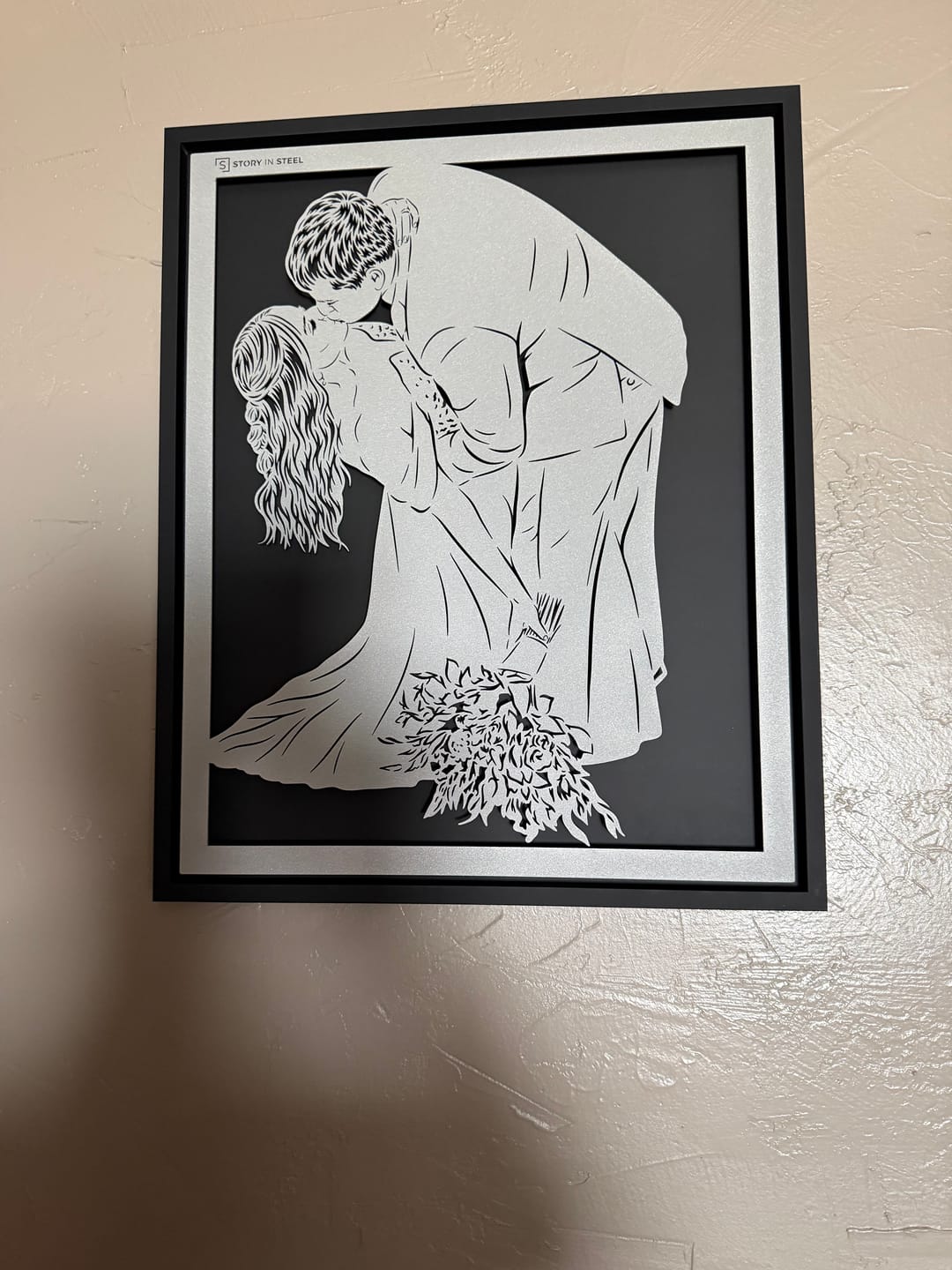 Customer photo review of Wedding Anniversary Metal Portrait