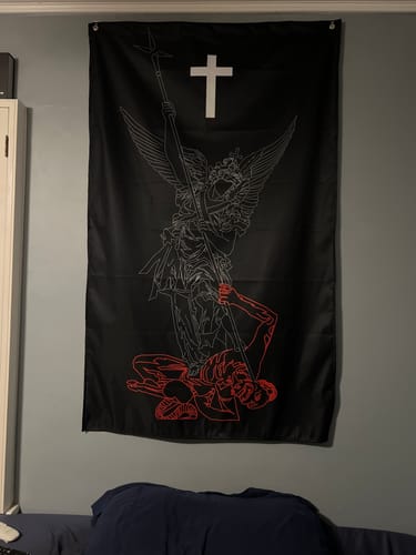 Customer photo review of SAINT MICHAEL Flag