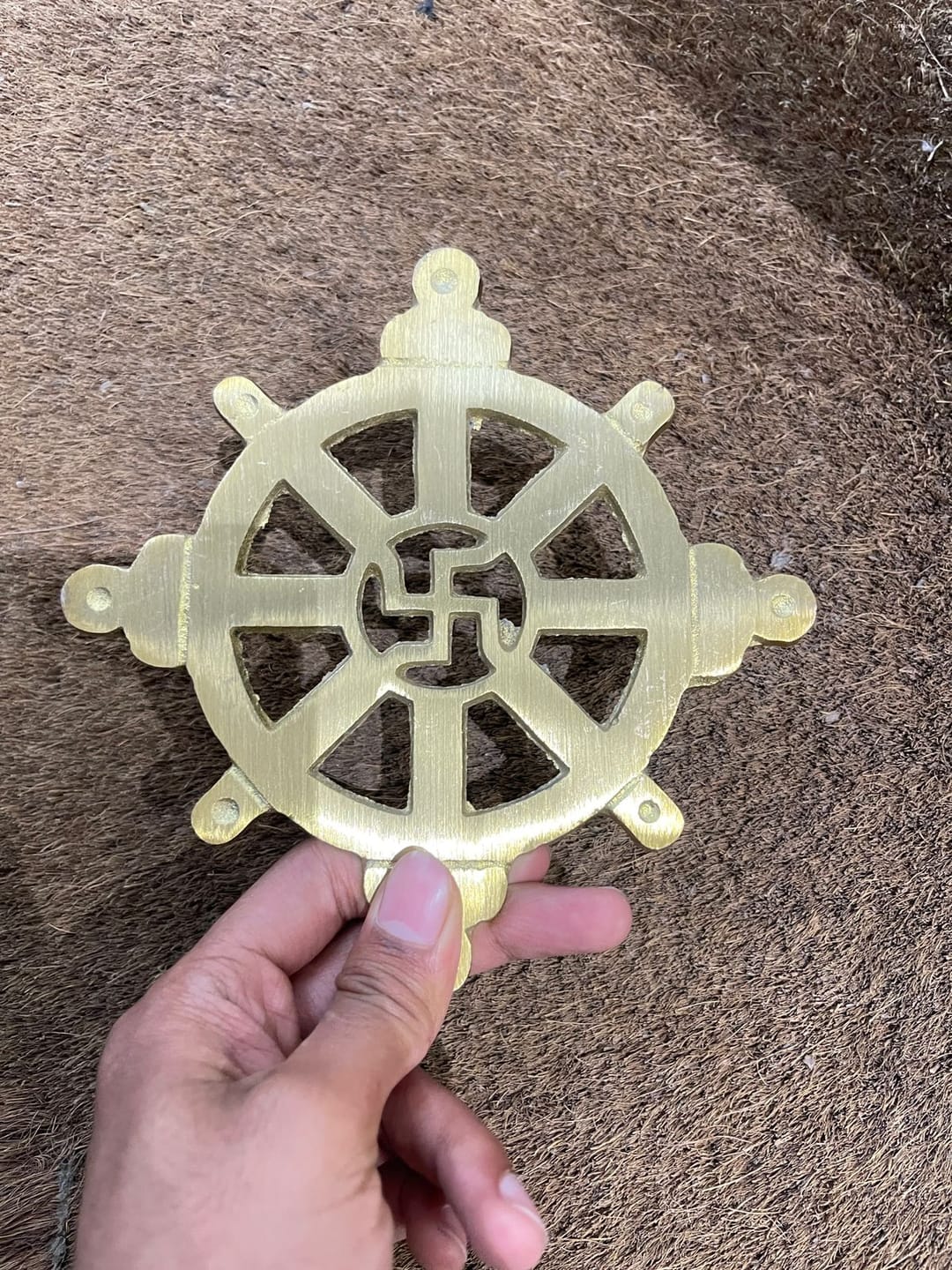 Customer photo review of Brass Chakra Satiya Helix – Vastu Remedy for West Direction Correction | Energy Balance Support | 4.5 Inch