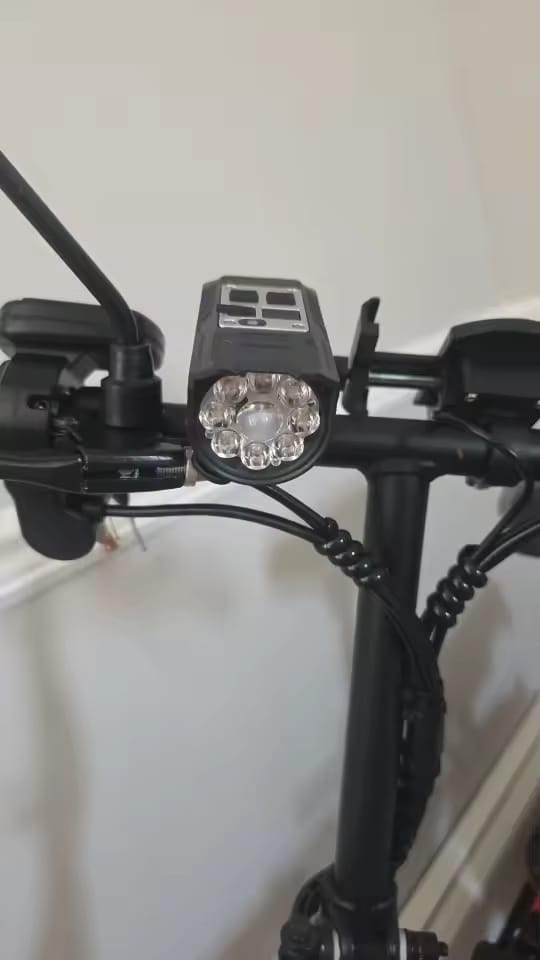 Customer photo review of 20W Rechargeable 9-LED Bike Headlight & Power Bank