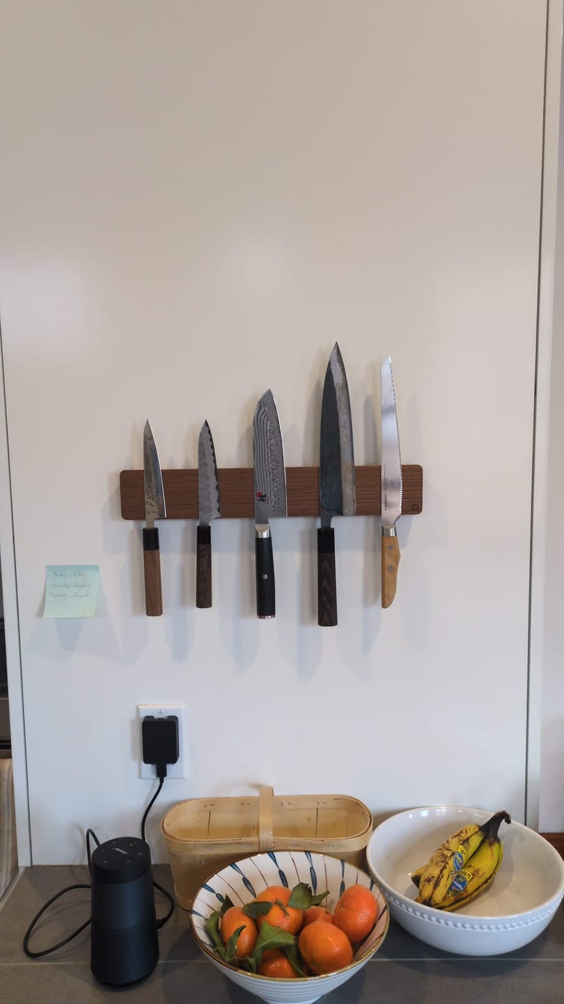 Customer photo review of Knife Rack - Walnut