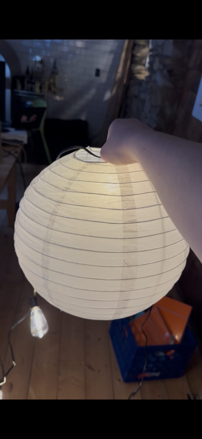 Customer photo review of BULK PACK (25) 12 Inch White Parallel Ribbing Round Paper Lanterns