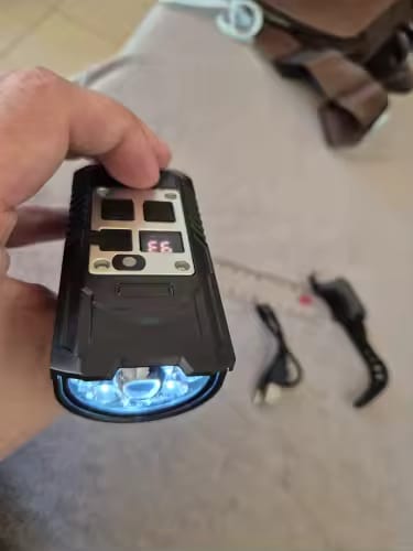 Customer photo review of 20W Rechargeable 9-LED Bike Headlight & Power Bank