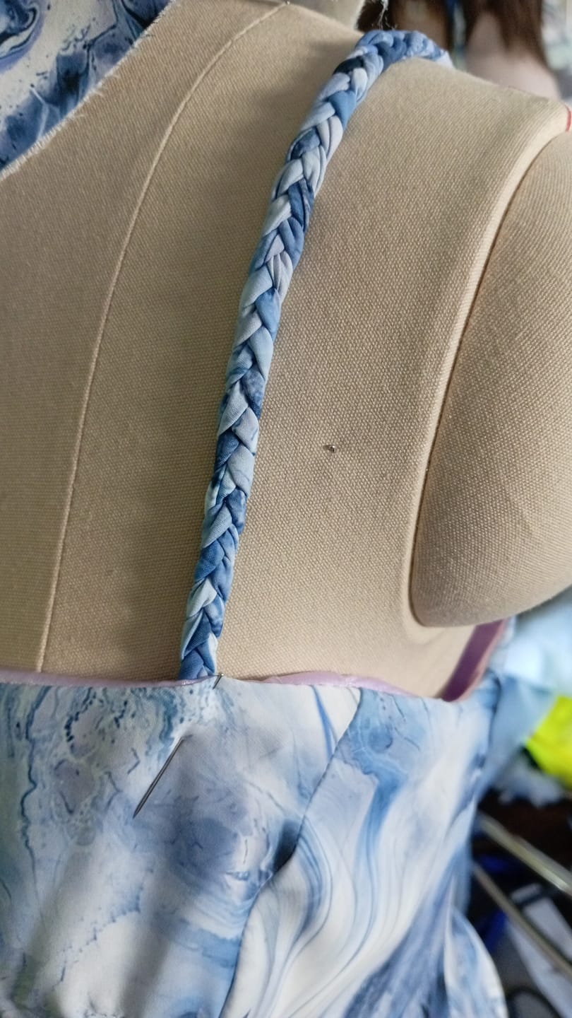 Customer photo review of Abstract Marble Effect Fabric Sold by Metre
