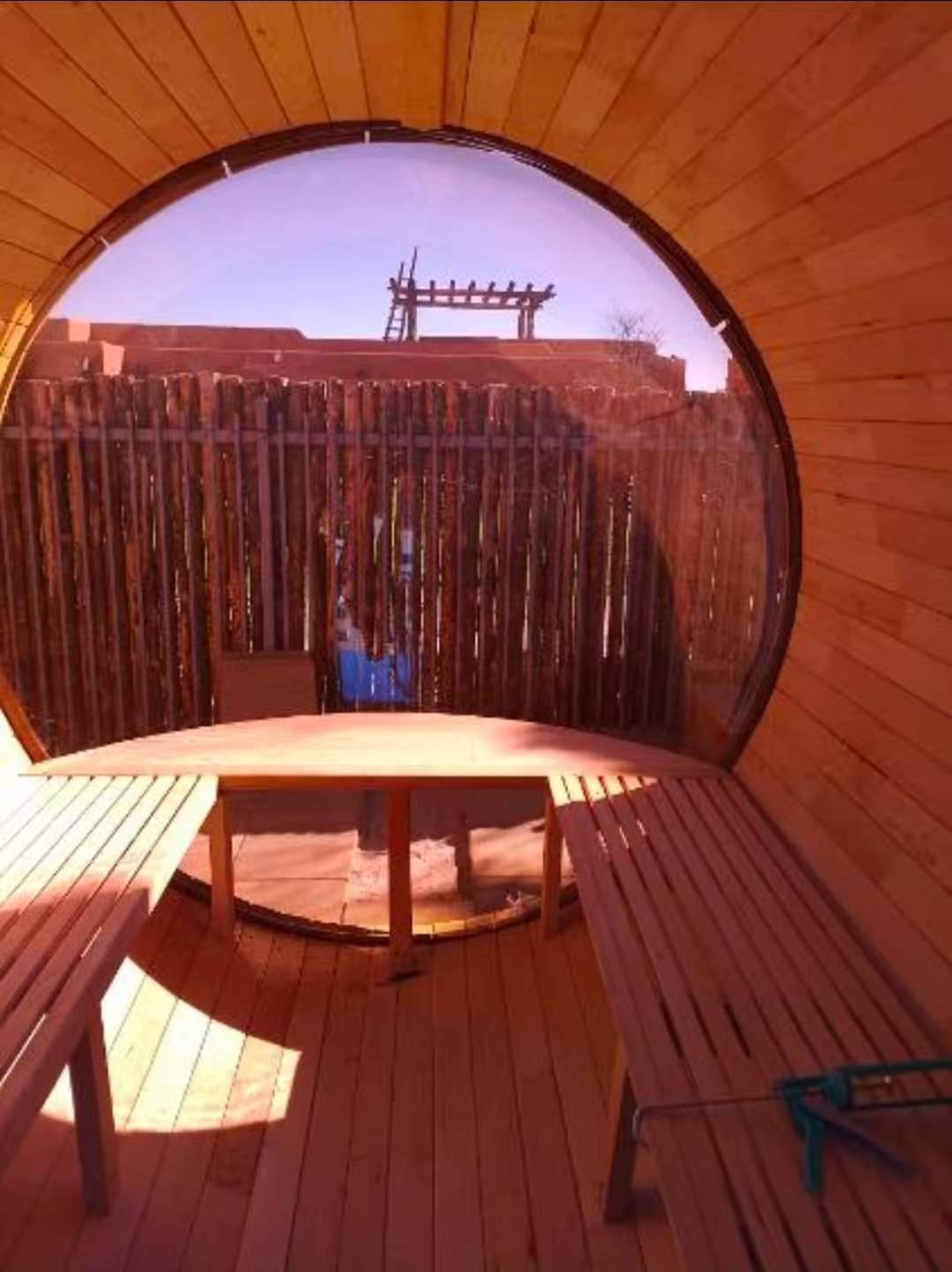 Customer photo review of Smartmak® 6-8 people Barrel Sauna with Panoramic View  - Barrel 7
