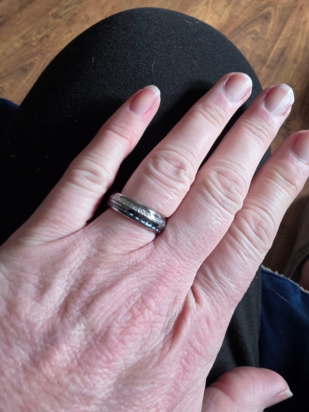 Customer photo review of The Steely Blue 6mm Wonder Ring