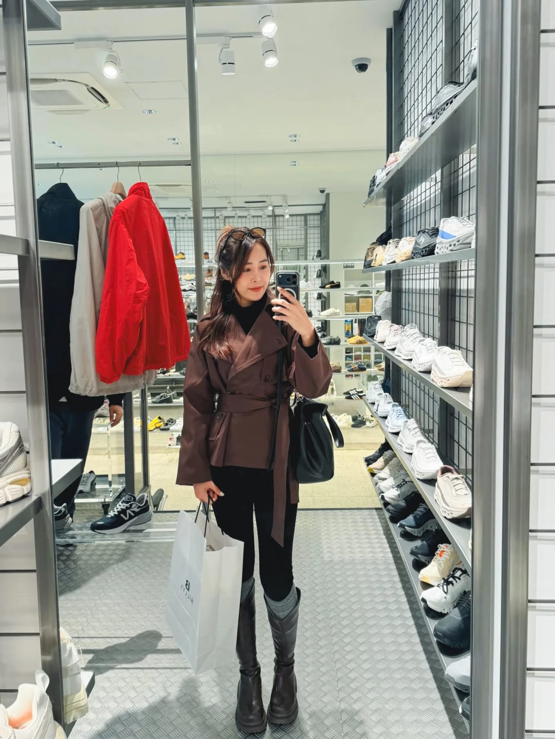 Customer photo review of Aliya Belted Short Trench Coat