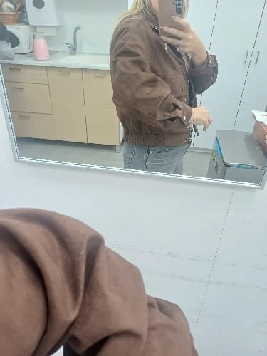 Customer photo review of Riley Faux Suede Jacket