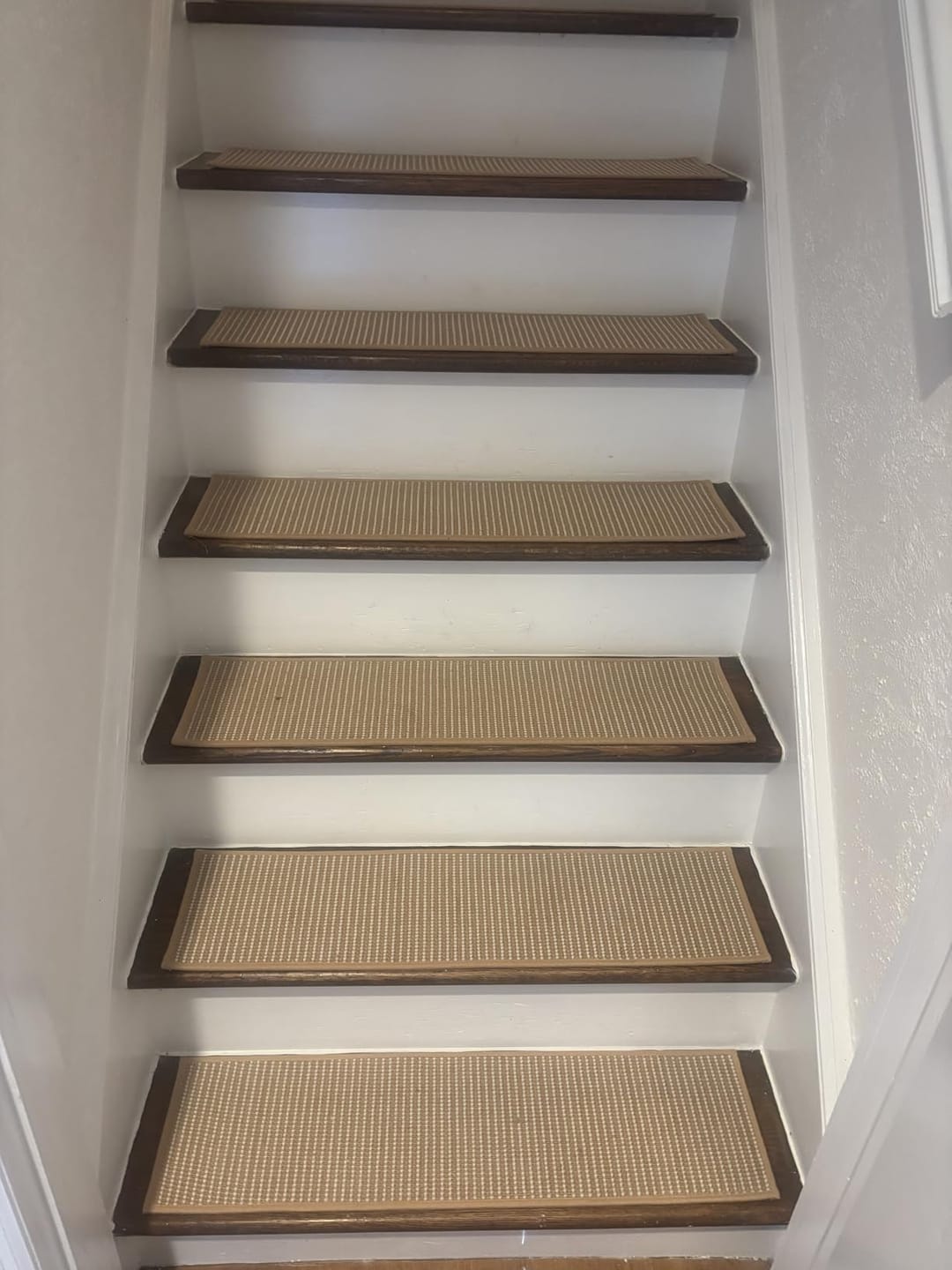Customer photo review of Jute Non-Slip Stair Treads - Beige/White
